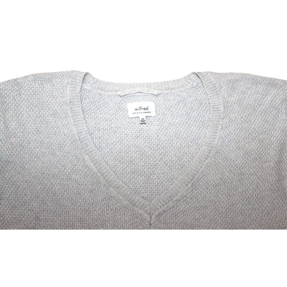 ARITZIA Wilfred Silk/Cotton/Cashmere Blend Knit Top, Light Grey - Size XS/XXS - Picture 4 of 8